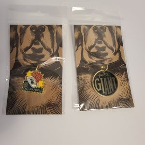 🐕 "Woof Have Your People...." and "Gentle Giant" Enamel Dog Tag Charm Set of 2
